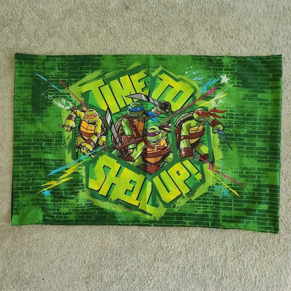 Teenage Mutant Ninja Turtles TMNT Full Flat Sheet & Standard Pillowcase...